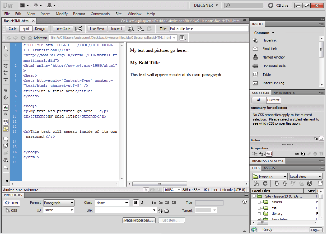 Dreamweaver tutorial: How websites work in Dreamweaver