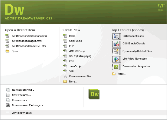 adobe dreamweaver cs5 basics