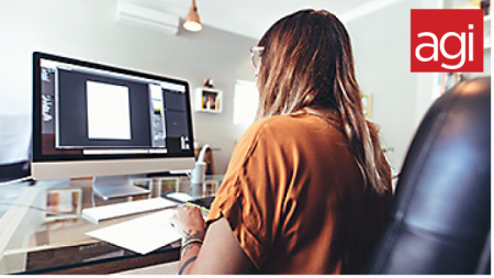 Student learning graphic design tools.