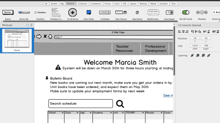 UX Design courses in Fayetteville, NC UX Prototyping Software App displayed